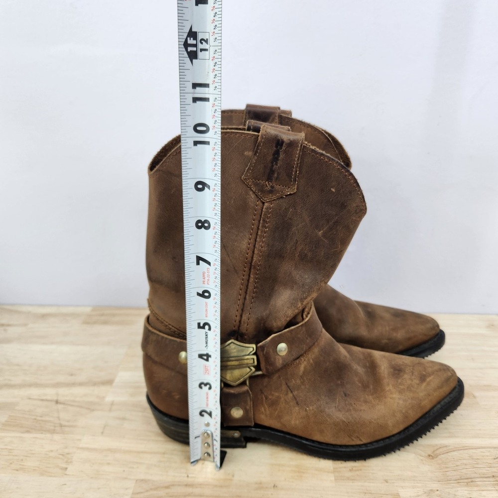 Harley Davidson Women's Western Cowboy Boots Size 8 1/2 Brown - Picture 2 of 10